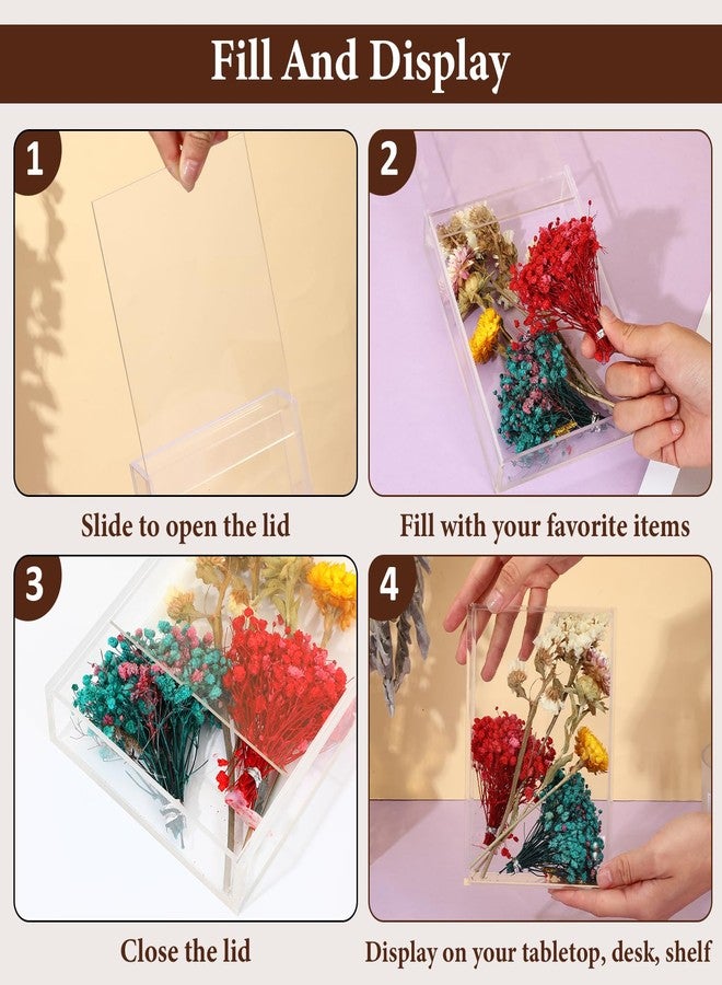 Pafeooui 2 Pack Acrylic Shadow Box Display Cases - 7” x 5” x 1.4” Clear DIY Photo Frame for Wedding, Valentine’s Day, Dried Flowers, Memories, and Collectibles (2 Pack, No Assembly Needed) - Image 5